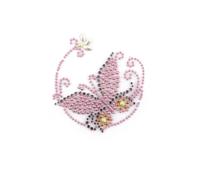 Transfert thermocollant clou et strass - Papillon - 10x9cm - Ki-Sign