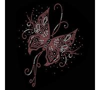 Transfert Thermocollant Clou Et Strass Papillon 20x26 Cm