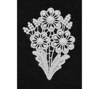 Transfert Thermocollant Dentelle Bouquet Fleurs 9x6,5 Cm