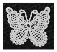 Transfert thermocollant dentelle papillon n°2 8,5x7 cm - ki-sign Blanc G