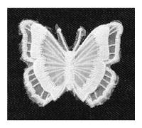 Transfert thermocollant dentelle papillon n°3 7,5x8 cm - ki-sign Blanc G