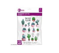 Transfert thermocollant - KI-SIGN - Hot fix Cactus - Vert - 29,7x21 cm - Facile à appliquer