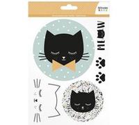 Transfert thermocollant pour textiles - A5 - Terrazzo Cat Multicolore G