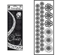 Transfert thermocollant velours - Fleur noire - 10x30cm - Ki-Sign G