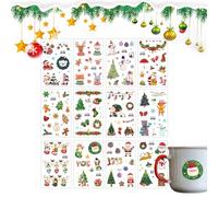 Transferts de Noël pour l'artisanat, décalcomanies de Noël pour l'artisanat - Décalque de coloré de Dessins animés, Autocollants élégants pour l'eau