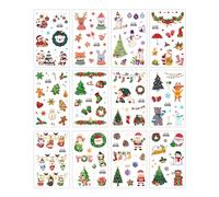 Transferts de Noël pour travaux manuels - Autocollants à eau mignons de dessin animé - Autocollants de élégants pour décoration de Noël pour famille, amis, collègues