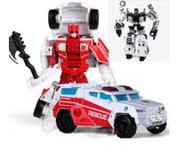 Transform Jouets, Helicopter Motorcycle Police Ambulance Combo Series Poupée 5 en 1 Garçon Robot De Voiture Golden Kong Action Model Cadeau d'anniversaire pour Les Enfants-55