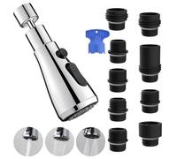 Transform your kitchen! This 360° rotating pull-down sprayer offers 3 spray modes and includes 9 adapters for a universal upgrade. Enjoy a powerful stream or gentle rinse-no tools needed.