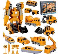 Transformable Magnétique Jouets, 35 pièces Magnetic Transform Engineering Car Assembled Toys, Cadeaux d'anniversaire et de Noël Robot Transformers Jouets pour Les Enfants de 3 4 5 6 7 8 9 Ans (A)