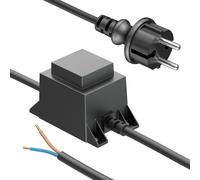 Transformateur/alimentation pour LED 10W 2 fils, fiche 12V AC noir IP44