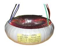 Transformateur audio Hi-Fi de type O 300 VA à fil rouge (taille 45 x 136 mm)