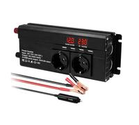 Transformateur Convertisseur Tension pour Voiture 1300 W/2600 W DC 12 V AC 220 V Prise UE Et Universelle Sortie USB Charge Rapide Affichage LED Onduleur(750W-1500W Black)