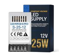 Transformateur d'alimentation LED 12 V 25 W Mini transformateur IP20 Convertisseur de puissance transformateur pilote pour bande lumineuse LED (25 W) (25, Watts)