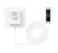 Transformateur de sonnette 24V/500mA, adaptateur d'alimentation secteur câble de transformateur accessoires pour la maison intelligente compatible avec la sonnette vidéo Ring (Blanc - 8M)
