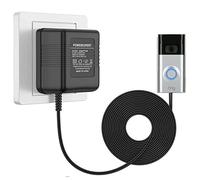 Transformateur de sonnette, 24V 500MA Adaptateur secteur câble transformateur Smart Home accessoires compatibles ring Door Bell Video doorbell 2 Pro (10m black)