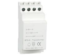 Transformateur de sonnette de porte 8 V-12 V-24 V - Convient pour rail DIN de 35 mm - Transformateur de sonnette pour sonnette et sonnette de porte