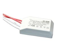 Transformateur électronique 20-60W pour source d'alimentation de lumière halogène, adaptateur de contrôleur pour lumière en verre, entrée AC 220-240V, sortie AC 12V.