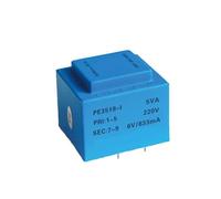 Transformateur encapsulé PE3518-I 5VA 110V-380V/2x6V/2x7.5V/2x9V/2x12V/2x15V/2x18V/2x24V, transformateur encapsulé époxy sous vide, Isolation montée sur PCB(5VA 220V 2x9V)