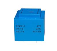 Transformateur encapsulé PE4121-I 8VA 110V-380V 2x6V/2x7.5V/2x9V/2x12V/2x15V/2x18V/2x24V, transformateur d'isolation de soudage PCB encapsulé époxy(8VA 220V 2x15V)