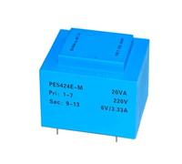 Transformateur encapsulé Transformateur d'isolation de sécurité encapsulé époxy sous vide, PE5424E-M 20VA 110V-380V / 6V/7.5V/9V/12V/15V/18V/24V, soudage de PCB(20VA-110V-15V)