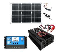 Transformateur Ensemble Système Soar T3B = Convertisseur Onduleur Solaire 12 V À 110 V 220 V 500 W + Panneau Solaire 18 W 12 V + Contrôleur 30 A(12V to 110V)