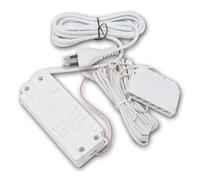 Transformateur LED 12 V CC 12 W avec 6 prises Mini-AMP | Alimentation avec prise européenne | Transformateur pour éclairage LED de meubles, armoires et sous-meubles | Installation facile, IP20, entrée