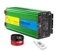 Transformateur Onduleur 12/24V À Onde Sinusoïdale Pure 8KW 7KW 6KW Convertisseur D'énergie Solaire AC 220V pour Camping-Car Voyage Voiture Haute Puissance(4000W-8000W Green,DC12V)