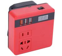 Transformateur Onduleur Batterie pour Outil Électrique 120 W 18 V-21 V CC vers 220 V CA Transformateur Intelligent Multifonction pour Usage Domestique(Rouge)