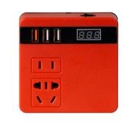 Transformateur Onduleur De Batterie Lithium 120 W 18 V/21 V vers 110 V/220 V Multifonction pour Usage Domestique Et Extérieur(Rouge)