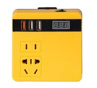 Transformateur Onduleur De Batterie Lithium 120 W 18 V/21 V vers 110 V/220 V Multifonction pour Usage Domestique Et Extérieur(Jaune)