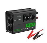 Transformateur Onduleur Sinusoïdal Pur 4000W/5000W Convertisseur Haute Puissance Convertisseur De Tension Adaptateur Prise UE Onduleur Convertisseur(12V4000W220VEU-black)