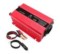 Transformateur Onduleur Voiture Prise UE Transformateur Tension Puissance Crête 500 W-2600 W 12 V CC-220 V CA 230 V 50 Hz(1500W Red,EU 50Hz)