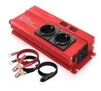 Transformateur Ondulr De Voiture 2600W Alimentation DC 12V/24V vers AC 220V Affichage LED Convertissr 4 B Chargr Transformatr Prise/Universelle(12V Red)
