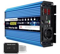 Transformateur Ondulr Sinoïdal Pur 12 V CC vers 230 V CA 50 Hz Prise B 4000 W Convertissr Voltmètre LED Transformatr