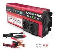 Transformateur Ondulr Solaire 12V vers 220V 4000W Écran LCD Prise Double Port B Charge Rapide pour Téléphones Ordinatrs Portables Et Voitures(4000W)