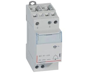 Transformateur pour sonnerie 230V vers 8 V - 4VA - 2 modules
