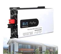 Transformateur Tension Onduleur Solaire À Onde Sinusoïdale 12 V/24 V/48 V/60V/72V/96V vers 110V/220 V 5000 W-12000 W Para Coche, Caravana, Barco Y Camping(6000W,12V to 220V)