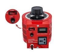 Transformateur Variable Variac convertisseur de transformateur régulateur tension ca 500VA-3000VA bobine cuivre intégrée for l'alimentation Bricolage pour débutants(2KVA LCD Screen-Red)