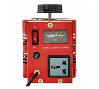 Transformateur Variable Variac convertisseur de transformateur régulateur tension ca 500VA-3000VA bobine cuivre intégrée for l'alimentation Bricolage pour débutants(500VA Meter-Red)