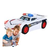 Transformation De L'ingénierie De Voiture Jouet - Police Voiture Jouet Boys, LED Musical Robot | Jouet Créatif De Voiture Transformable, Véhicule Lumière LED, Jouet Robot Interactif