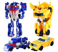 Transformation Jouets Toy, 2pcs Figurines d'action Jouets,Transforming Car Robot Toy 2 en 1, Robot de Voiture déformé,Modèle Figurines pour Les Enfants de Plus de 3 Ans