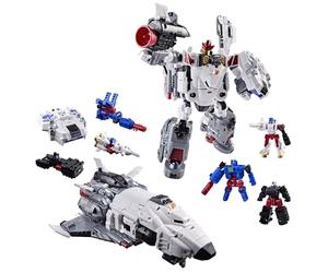 Transformers Age of The Primes, Figurine Convertible Armada Jetfire ommandant de 20 cm avec 3 Figurines Mini-Con, Robots Jouets, dès 8 Ans