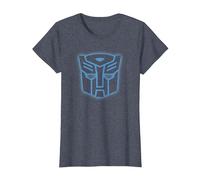 Transformers Autobots Blue Neon Epic Logo T-Shirt, Femme, Bleu Chiné, XS