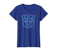 Transformers Autobots Blue Neon Epic Logo T-Shirt, Femme, Bleu Royal, XS