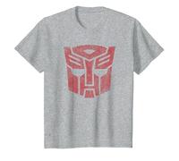 Transformers Autobots Classic Distressed Logo T-Shirt, Enfant, Gris Chiné, 8 Ans