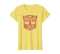 Transformers Autobots Classic Distressed Logo T-Shirt, Femme, Citron, XS