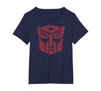 Transformers Autobots Classic Distressed Logo T-Shirt, Femme Grandes Tailles, Bleu Marine, 5X