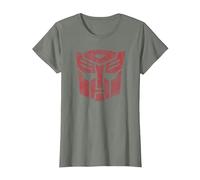 Transformers Autobots Classic Distressed Logo T-Shirt, Femme, Vert Kaki chiné, XXL