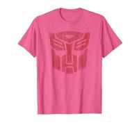 Transformers Autobots Classic Distressed Logo T-Shirt, Homme, Rose Chiné, S