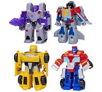 Transformers Autobots Contre Decepticons, Pack de 4 Figurines de 11 cm, Jouet préscolaire pour Enfants, dès 3 Ans